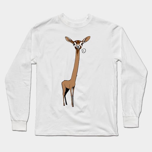 Funny animal gerenuk says hi Long Sleeve T-Shirt by avogel